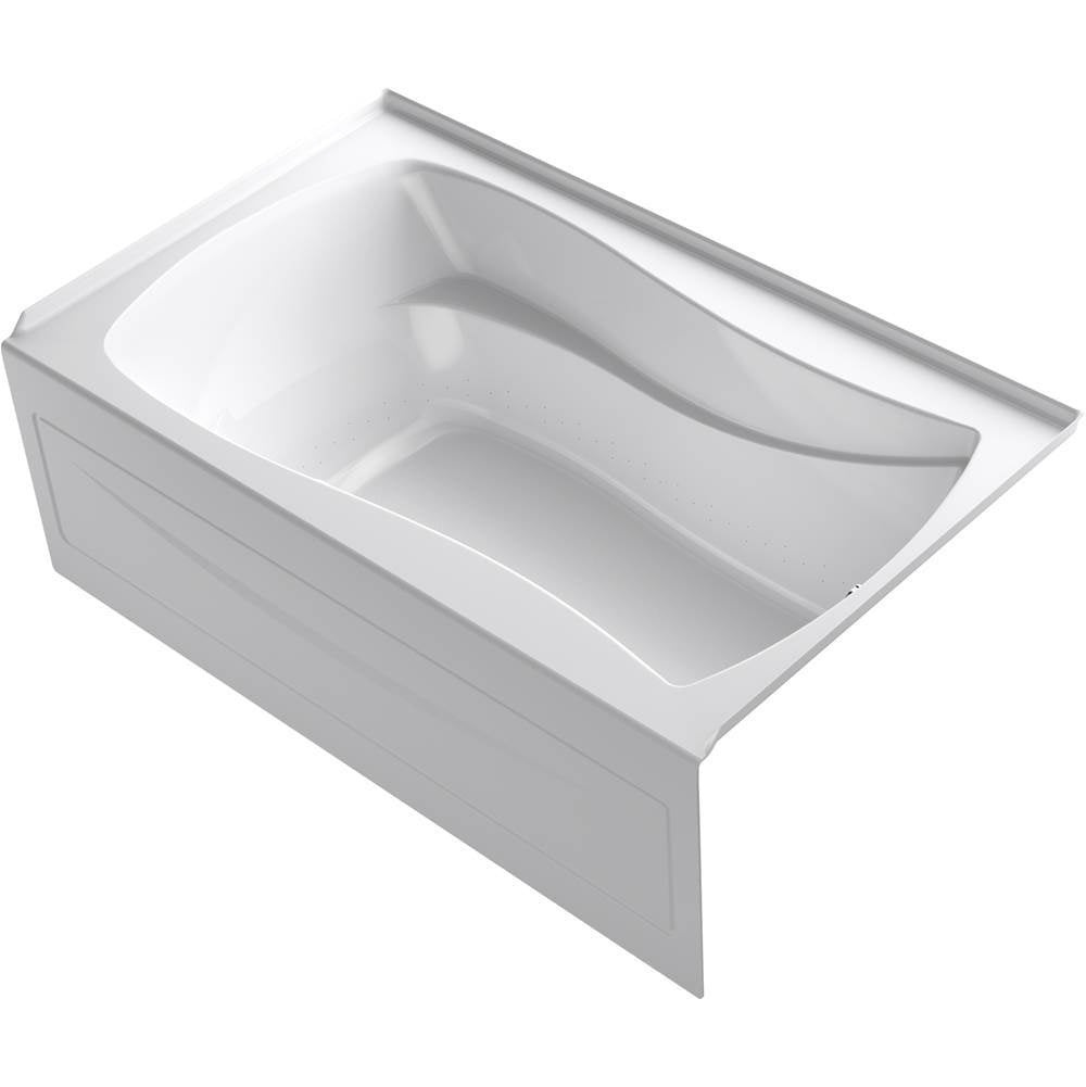 Mariposa  60" x 36" alcove Heated BubbleMassage air bath with Bask  heated surface, right drain