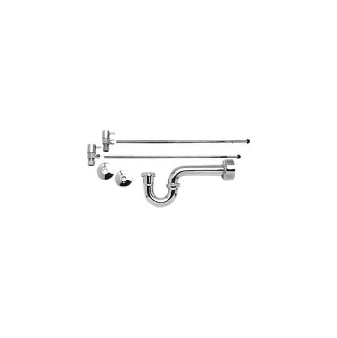 Lavatory Supply Kit - Contemporary Lever Handle with 1/4 Turn Ceramic Disc Cartridge Valve (MT5003L-NL) - Angle, P-Trap 1-1/4"