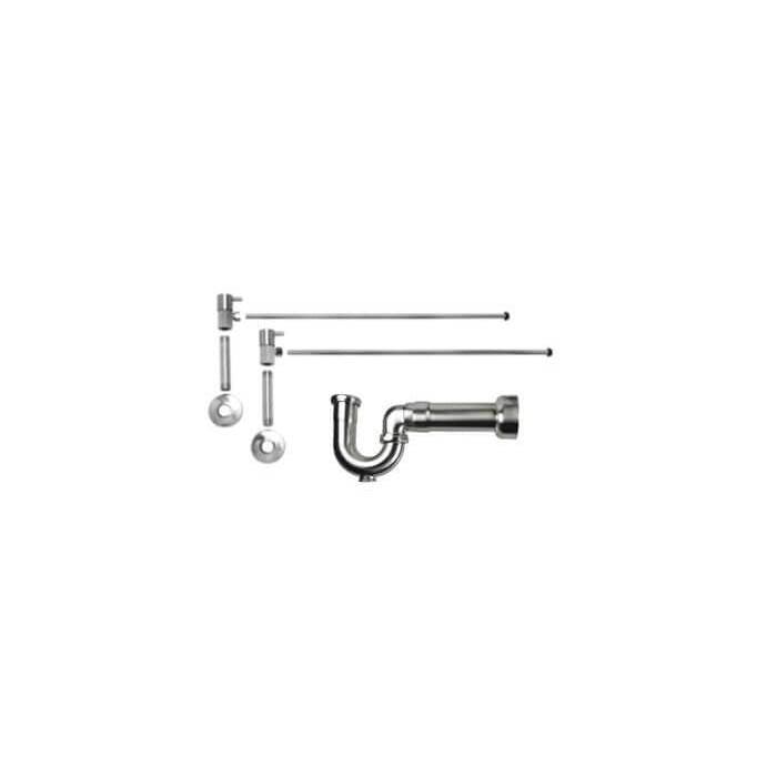 Lavatory Supply Kit - Contemporary Lever Handle with 1/4 Turn Ceramic Disc Cartridge Valve (MT5001L-NL) - Angle, Massachusetts P-Trap