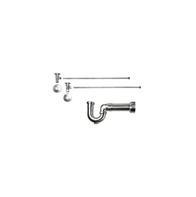 Lavatory Supply Kit - Brass Oval Handle with 1/4 Turn Ceramic Disc Cartridge Valve (MT6003-NL) - Angle, Massachusetts P-Trap