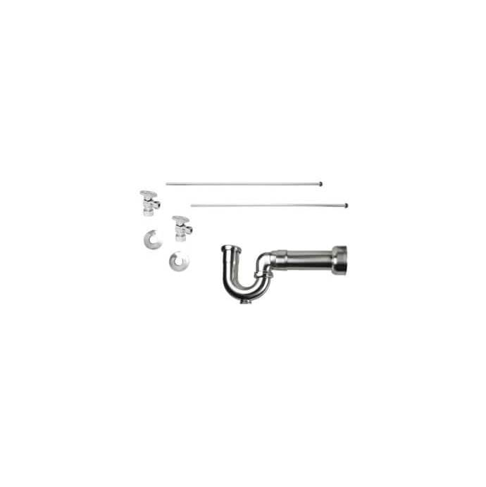 Lavatory Supply Kit - Brass Oval Handle with 1/4 Turn Ball Valve (MT403-NL) - Angle, Massachusetts P-Trap