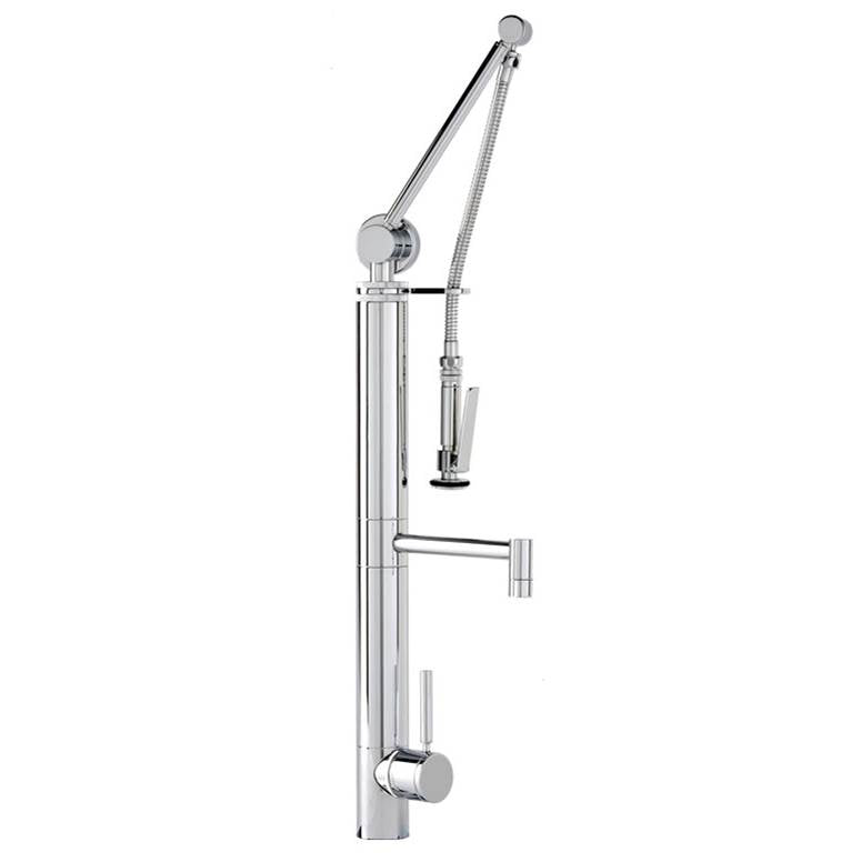 Contemporary Gantry Pulldown Faucet - Straight Spout - 4pc. Suite