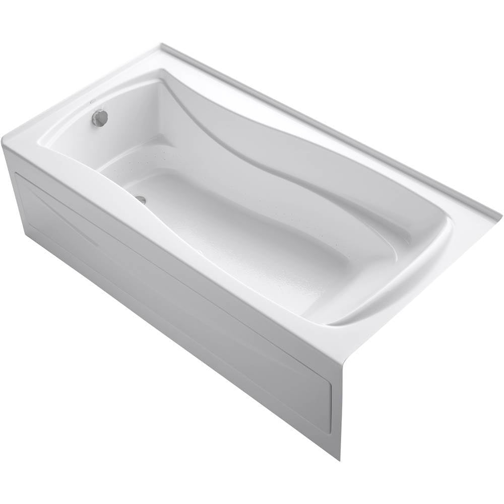 Mariposa  72" x 36" alcove Heated BubbleMassage air bath with Bask  heated surface, left drain