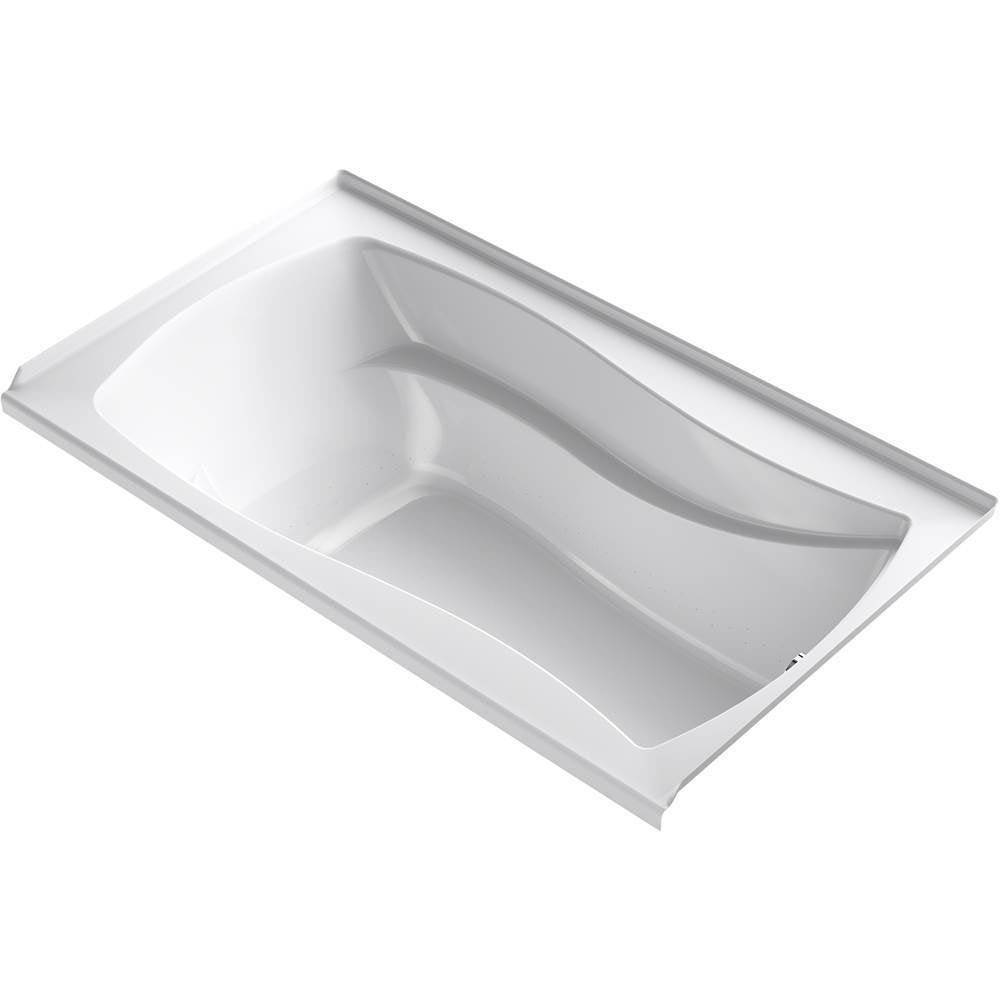 Mariposa  66" x 36" alcove Heated BubbleMassage air bath with Bask  heated surface and right-hand drain