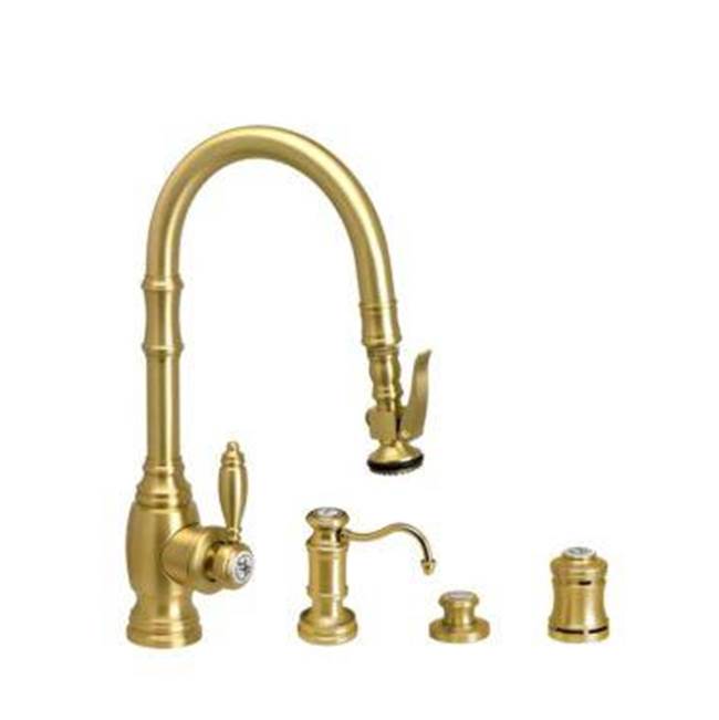 Traditional Prep Size PLP Pulldown Faucet - Angled Spout - 4pc. Suite