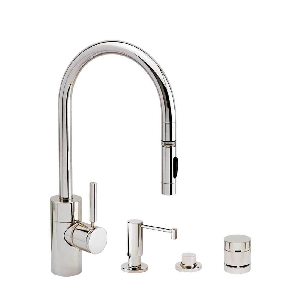 Contemporary PLP Pulldown Faucet - Lever Sprayer - 4pc. Suite