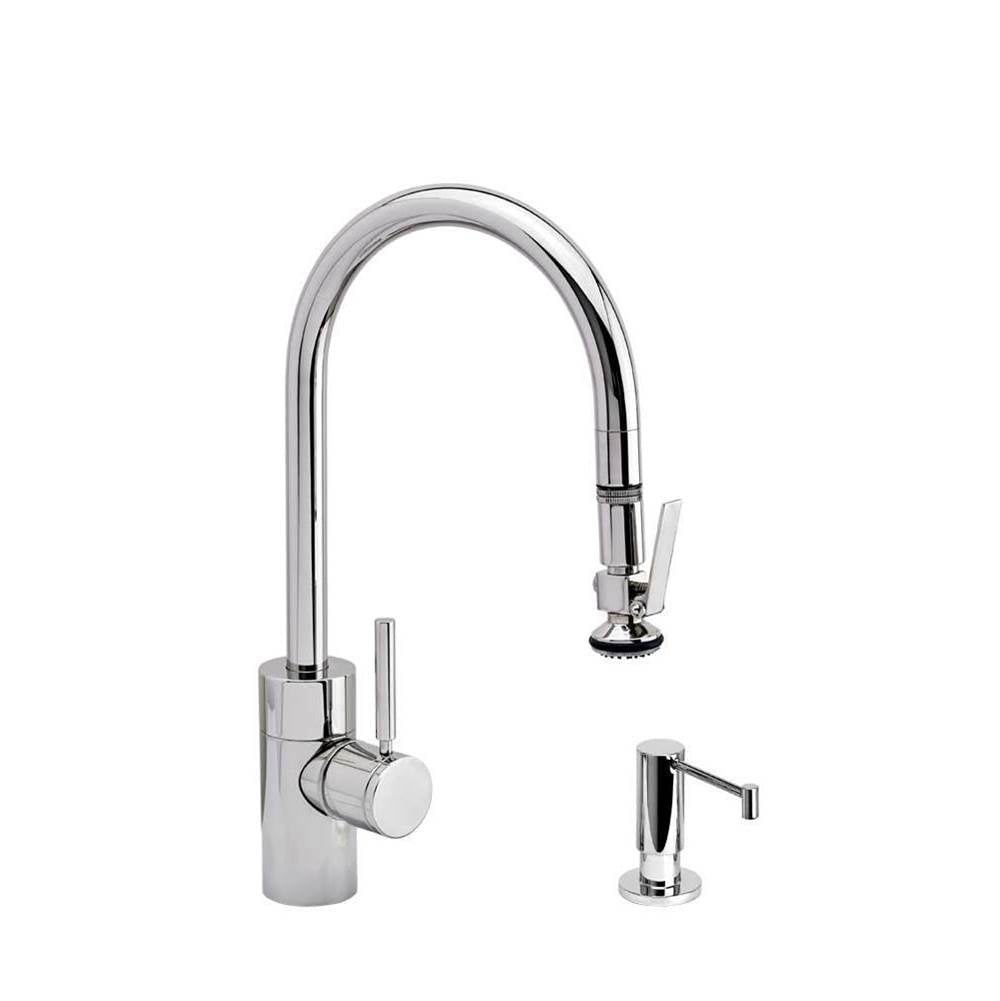 Contemporary PLP Pulldown Faucet - Lever Sprayer - 2pc. Suite