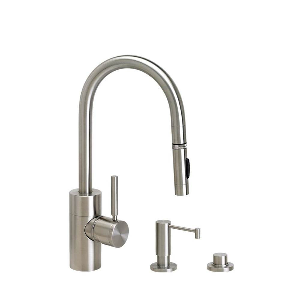 Contemporary Prep Size PLP Pulldown Faucet - Toggle Sprayer - 3pc. Suite
