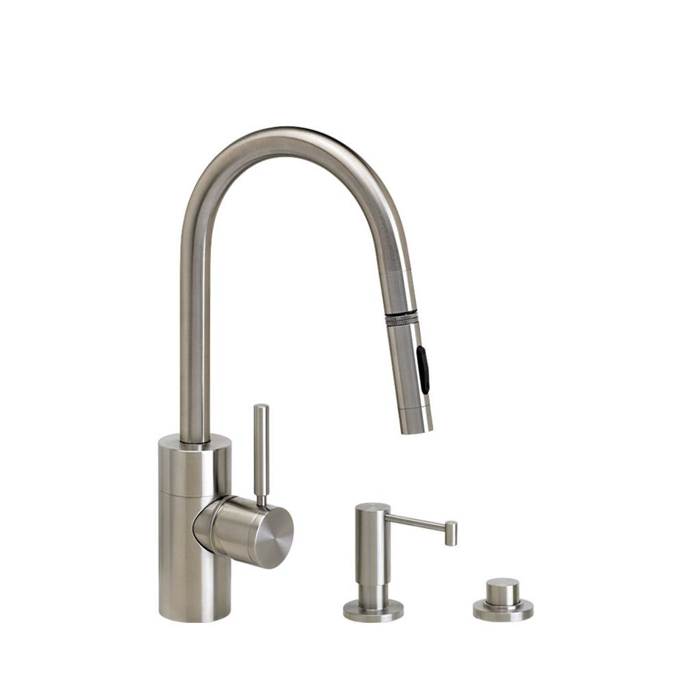Contemporary Prep Size PLP Pulldown Faucet - Toggle Sprayer - 3pc. Suite