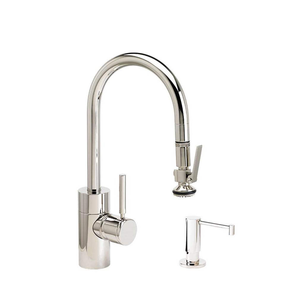 Contemporary Prep Size PLP Pulldown Faucet - Lever Sprayer - 2pc. Suite