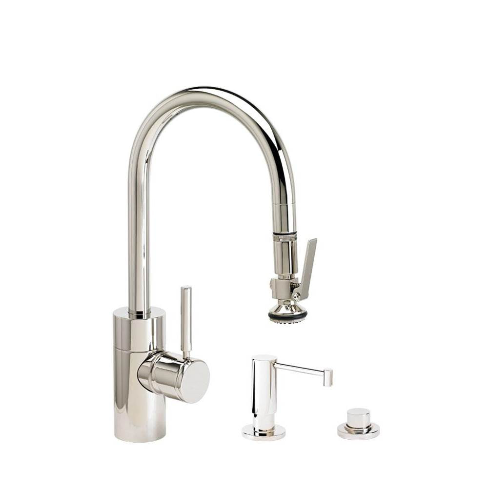 Contemporary Prep Size PLP Pulldown Faucet - Lever Sprayer - 3pc. Suite
