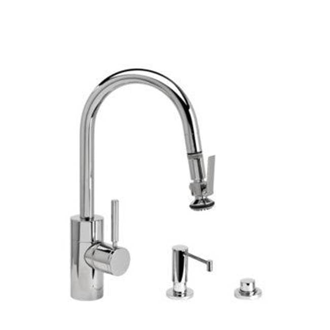 Contemporary Prep Size PLP Pulldown Faucet - Lever Sprayer - 3pc. Suite