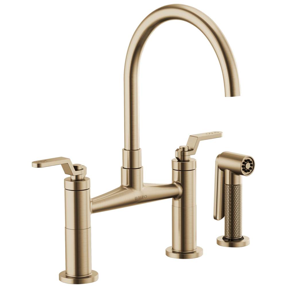 Litze  Bridge Faucet with Arc Spout and Industrial Handle