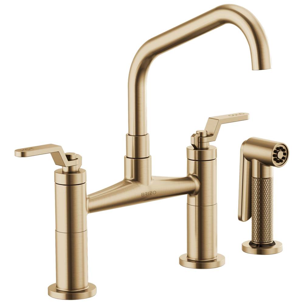 Litze  Bridge Faucet with Angled Spout and Industrial Handle