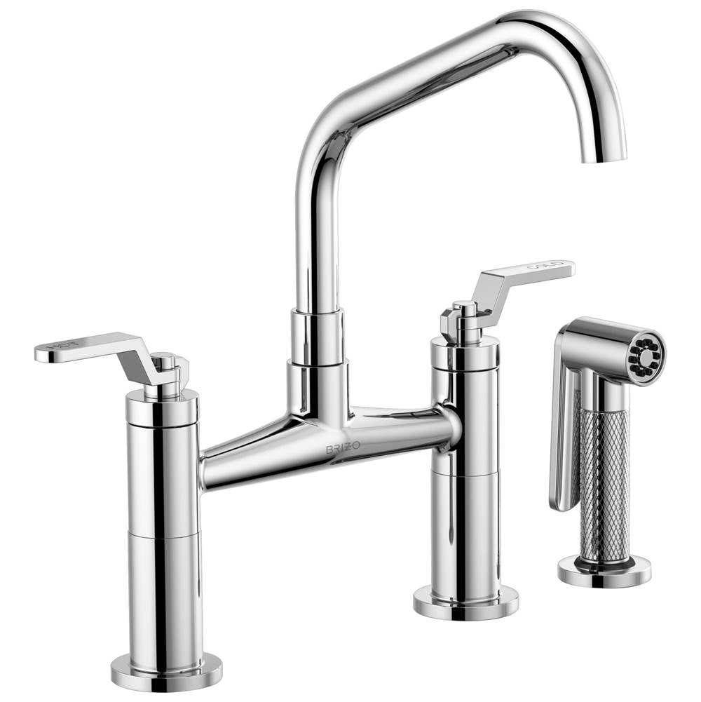 Litze  Bridge Faucet with Angled Spout and Industrial Handle
