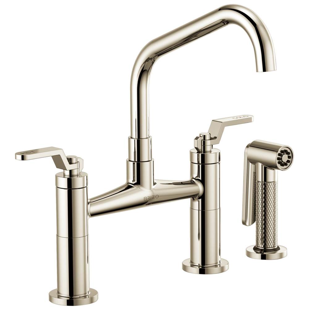 Litze  Bridge Faucet with Angled Spout and Industrial Handle