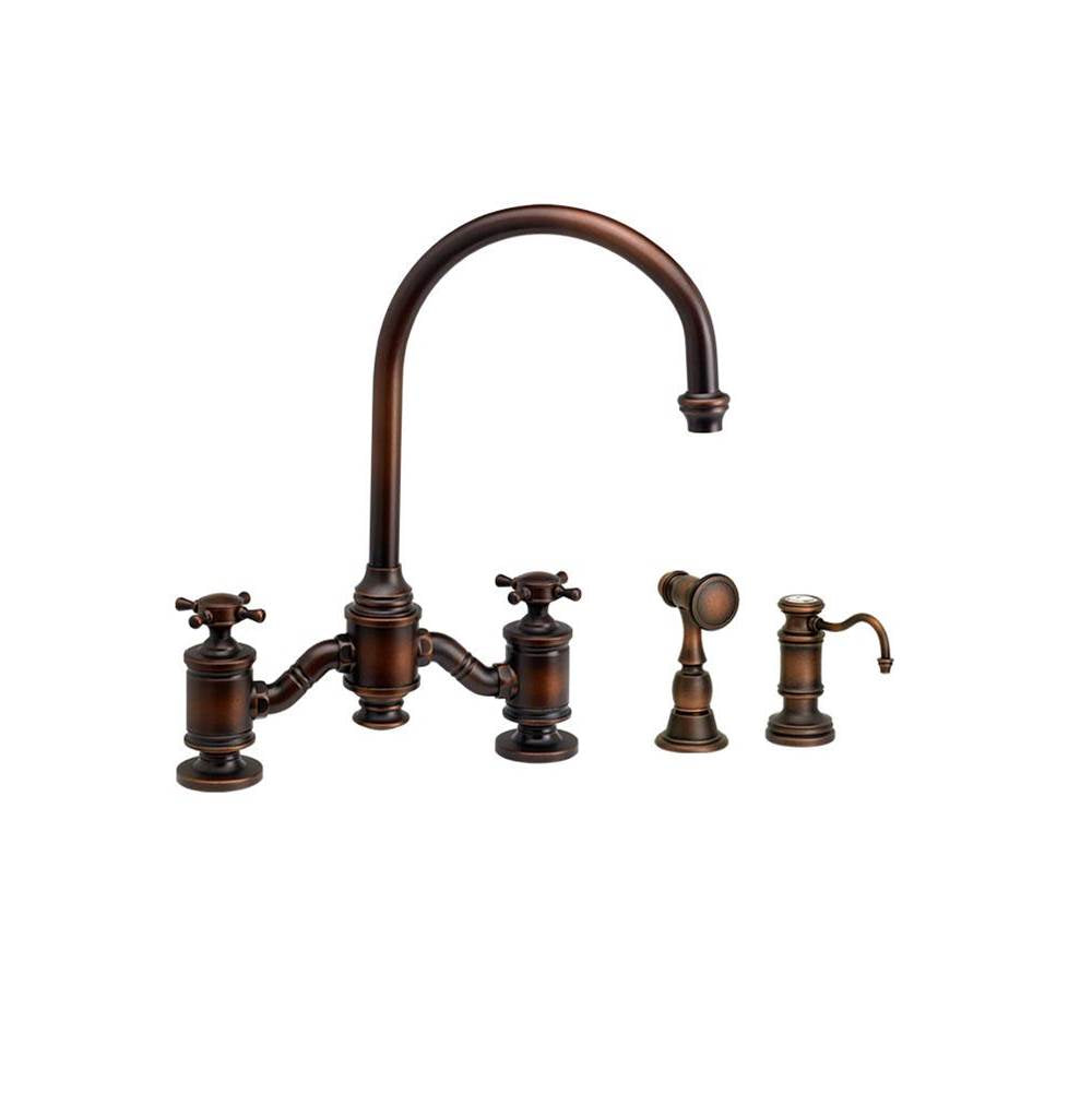 Hampton Bridge Faucet - Cross Handles - 2pc. Suite