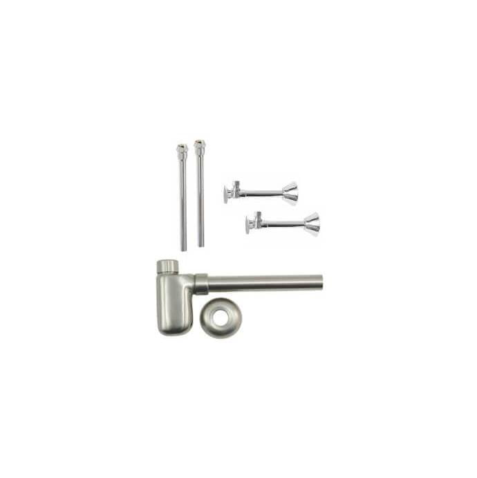 Lavatory Supply Kit - Brass Oval Handle with 1/4 Turn Ball Valve (MT316-NL) - Angle Sweat, Bottle Trap