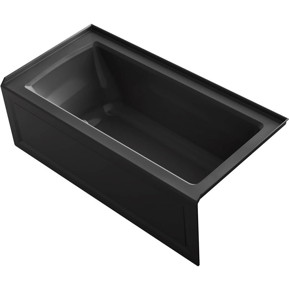 Archer  60" x 30" alcove Heated BubbleMassage air bath with Bask  heated surface, right drain