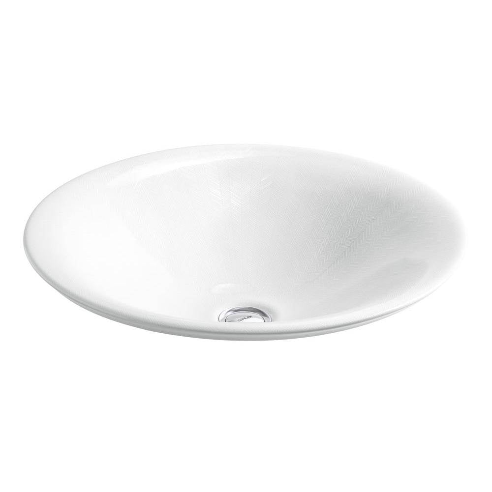 Sartorial Herringbone Carillon  17-1/2" round drop-in bathroom sink, no overflow