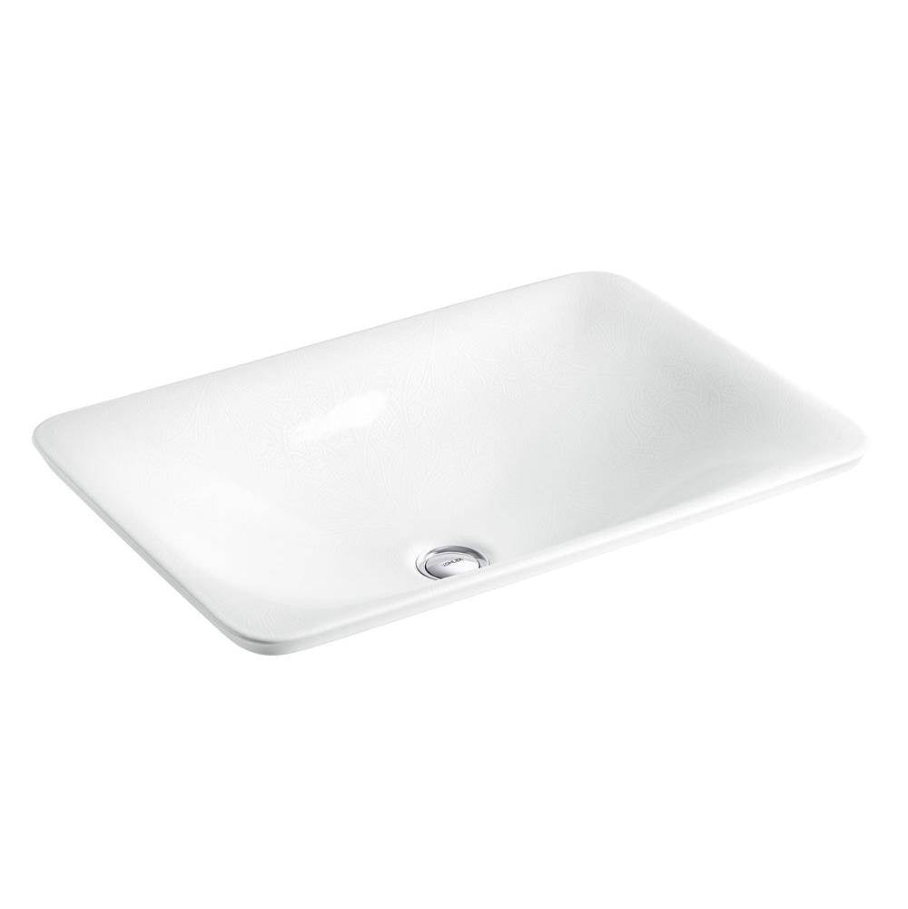 Sartorial Paisley Carillon  21" rectangular drop-in bathroom sink, no overflow