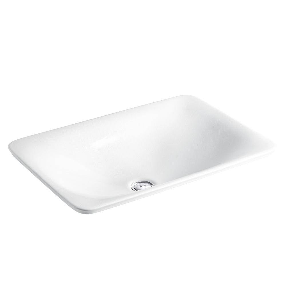 Sartorial Herringbone Carillon  21" rectangular drop-in bathroom sink, no overflow