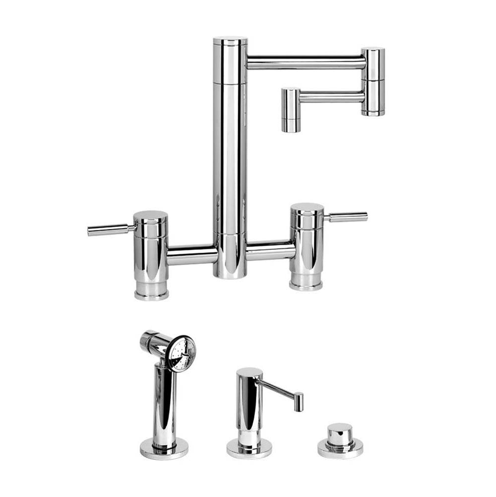 Hunley Bridge Faucet - 12" Articulated Spout - 3pc. Suite