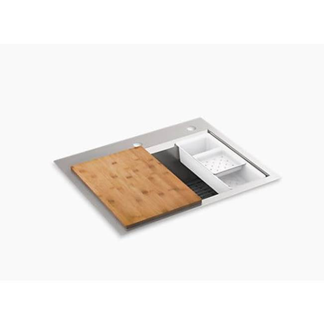 Task 27" top-/undermount single-bowl workstation kitchen sink