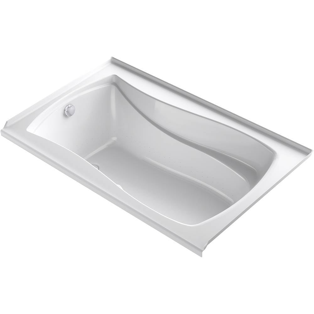 Mariposa  60" x 36" alcove Heated BubbleMassage air bath with Bask  heated surface, left drain