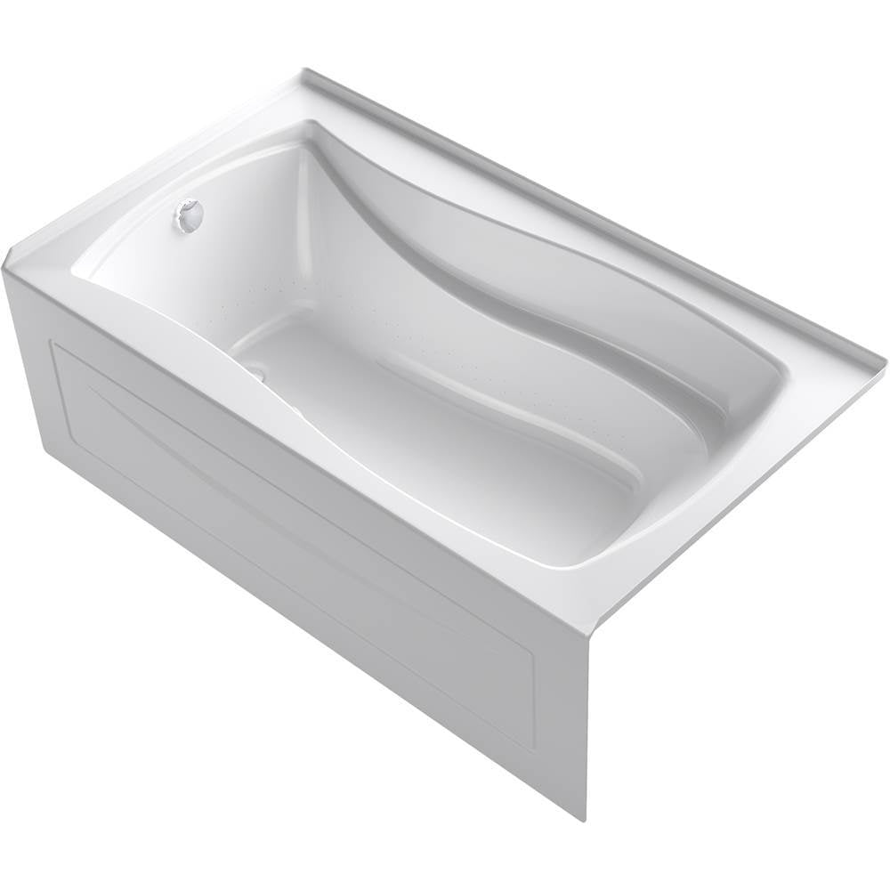 Mariposa  66" x 36" alcove Heated BubbleMassage air bath with Bask  heated surface, left drain