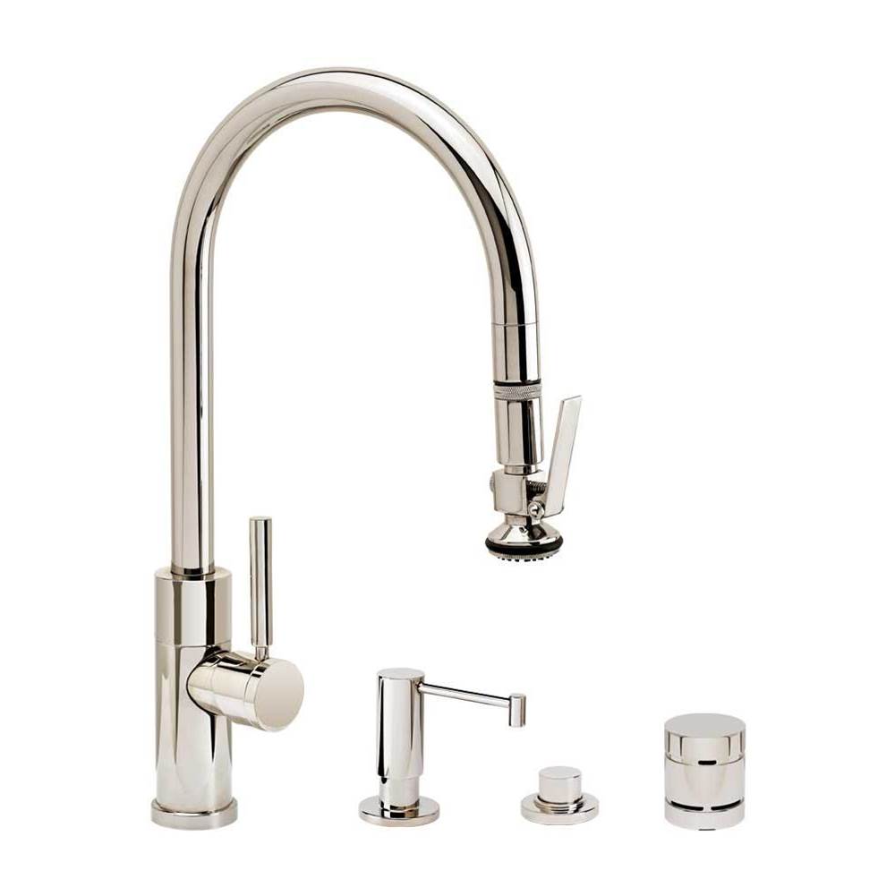 Modern PLP Pulldown Faucet - Lever Sprayer - 4pc. Suite