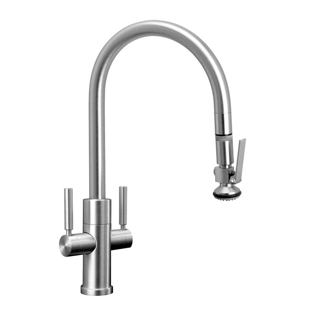 Modern 2 Handle PLP Pulldown Faucet - Lever Sprayer