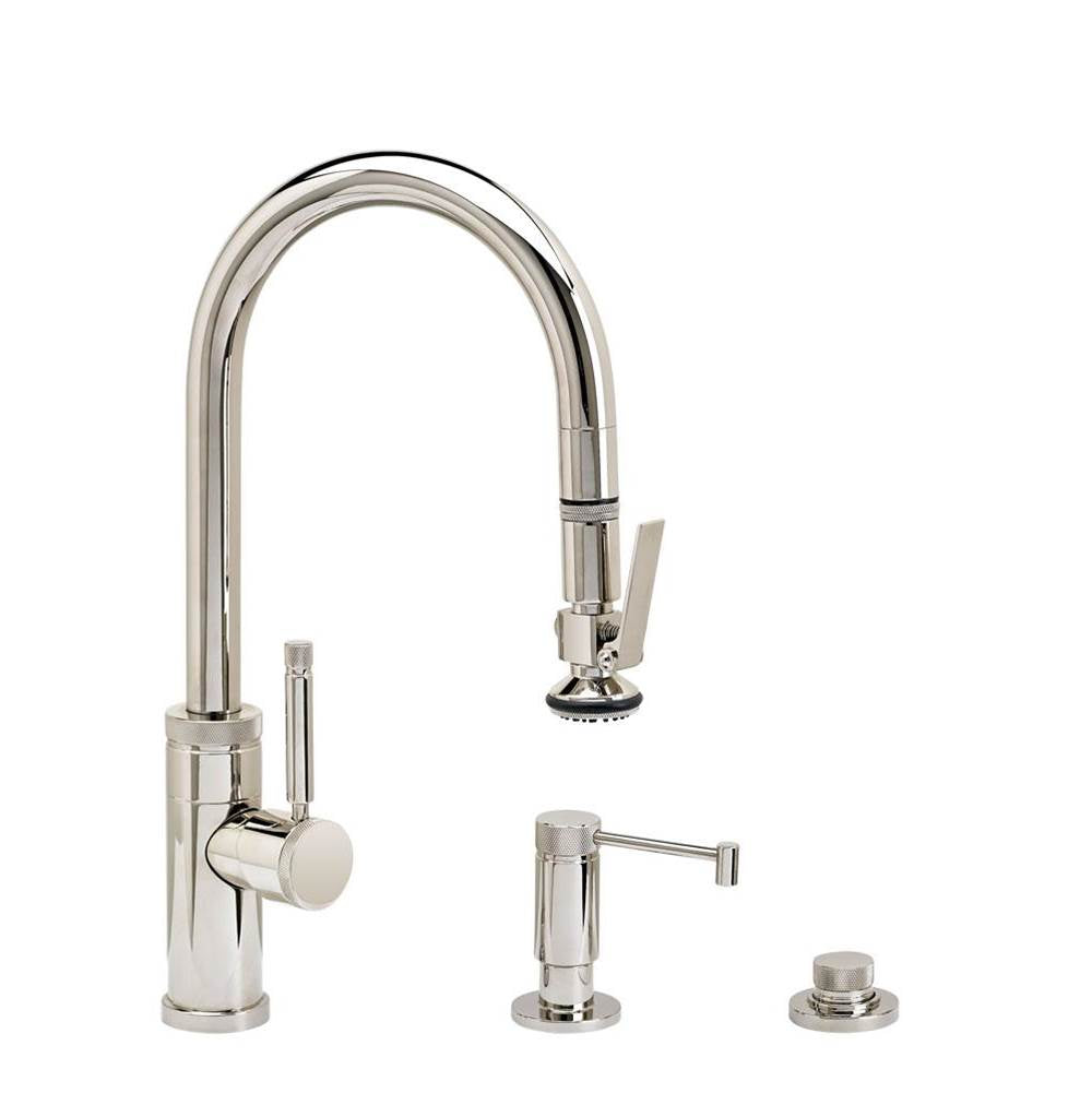 Industrial Prep Size PLP Pulldown Faucet - Lever Sprayer - 3pc. Suite