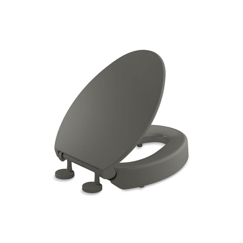 Elevated Quiet-Close elongated toilet seat