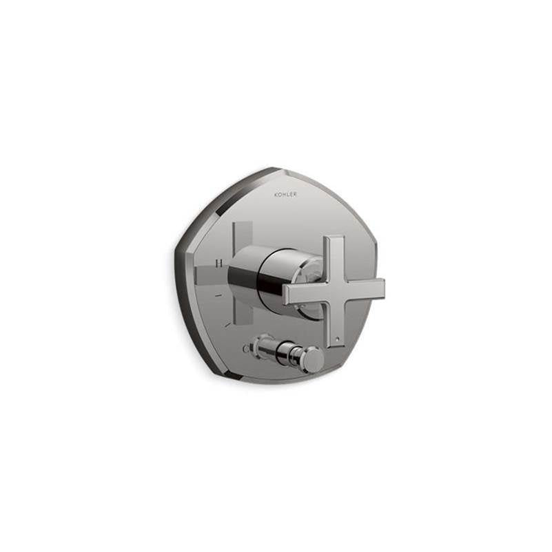 Occasion  Rite-Temp  valve trim with push-button diverter and cross handle