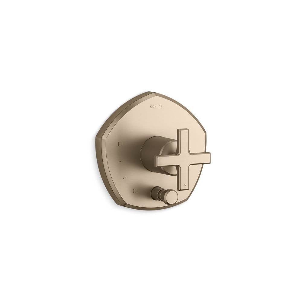 Occasion  Rite-Temp  valve trim with push-button diverter and cross handle