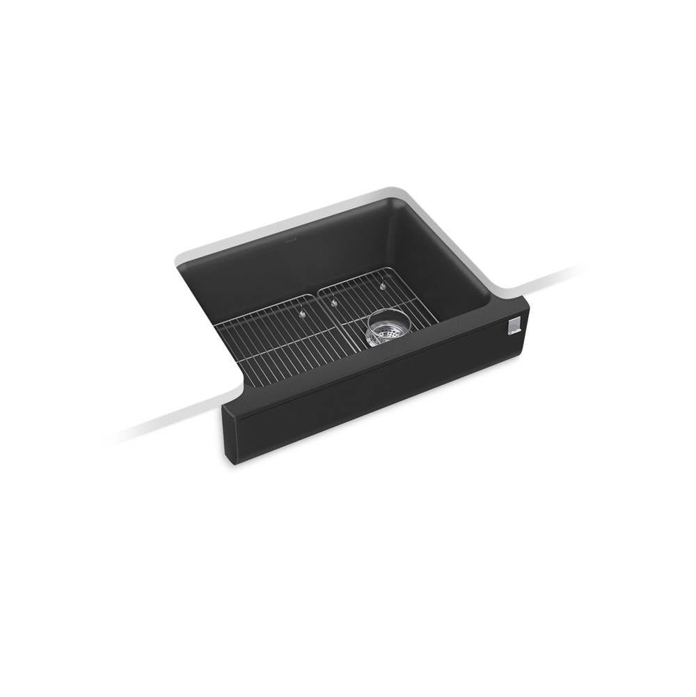 Cairn  29-3/4" undermount single-bowl farmhouse kitchen sink with short apron