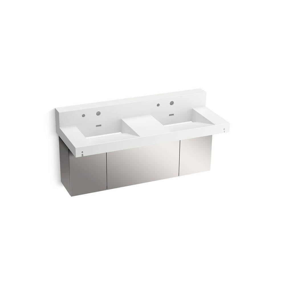 Constellation 60" wall-mount basin lavatory system with backsplash
