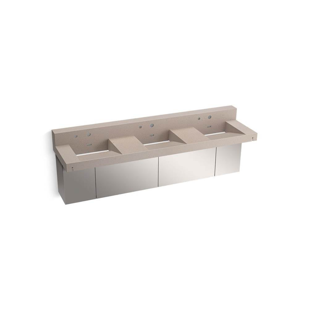 Constellation 90" wall-mount basin lavatory system with backsplash