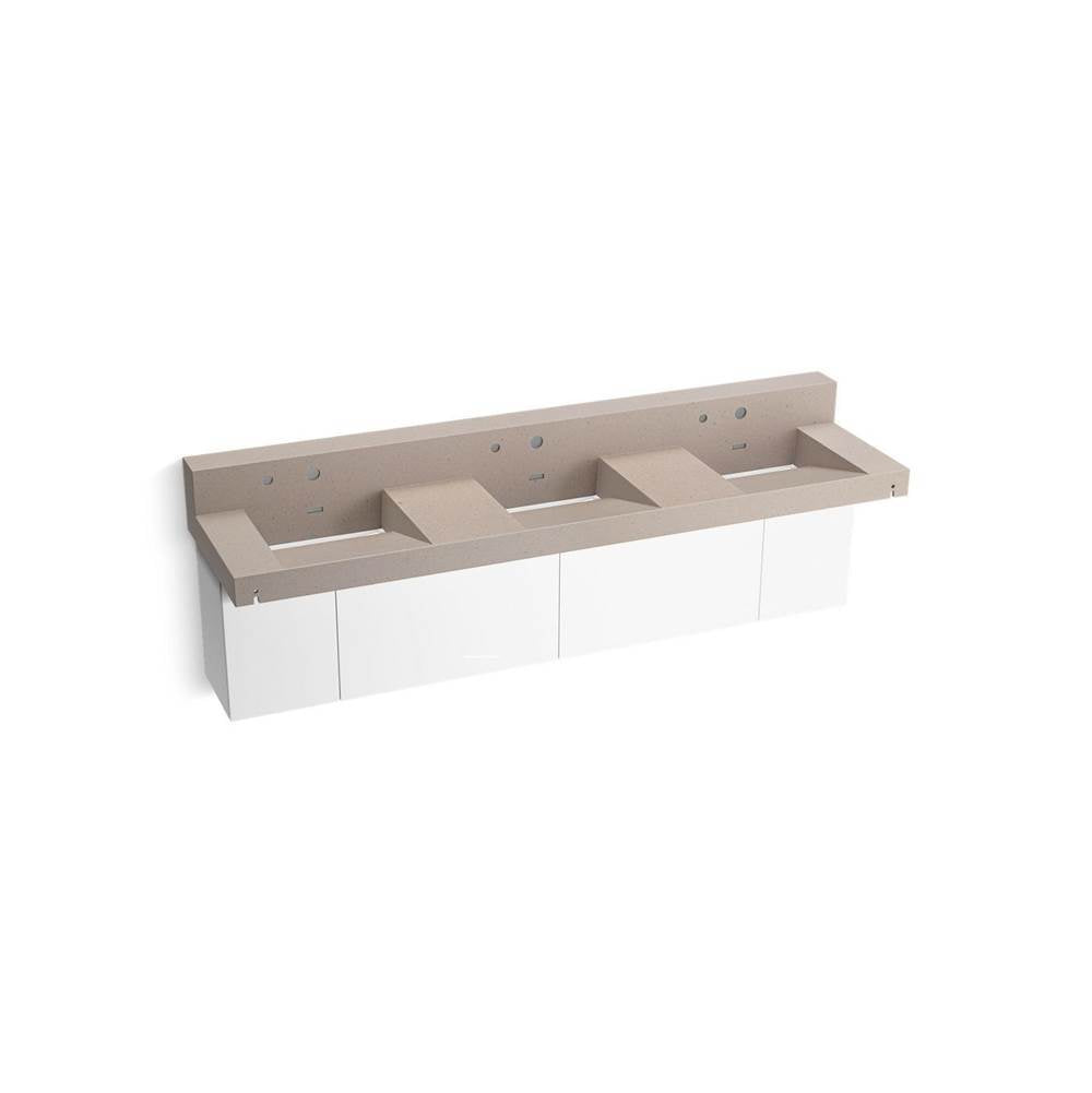 Constellation 90" wall-mount basin lavatory system with backsplash
