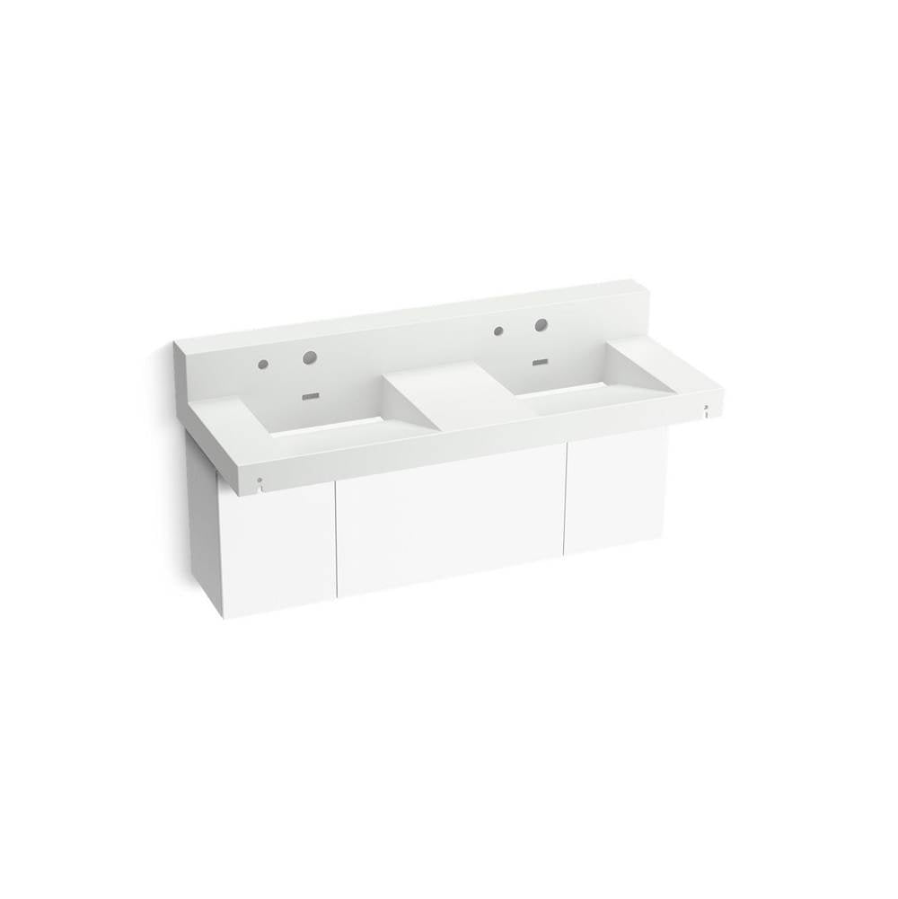 Constellation 60" wall-mount basin lavatory system with backsplash