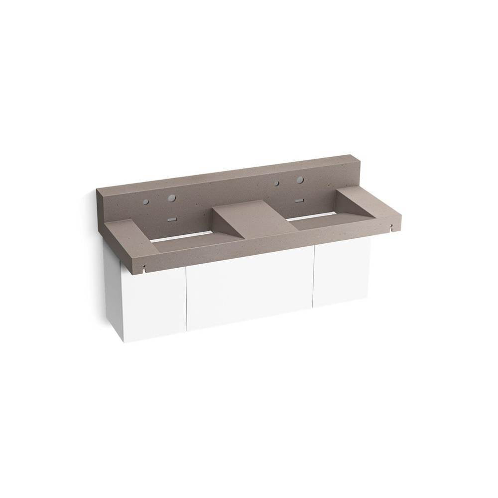 Constellation 60" wall-mount basin lavatory system with backsplash