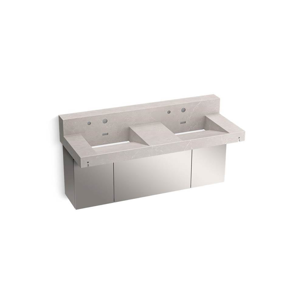 Constellation 60" wall-mount basin lavatory system with backsplash