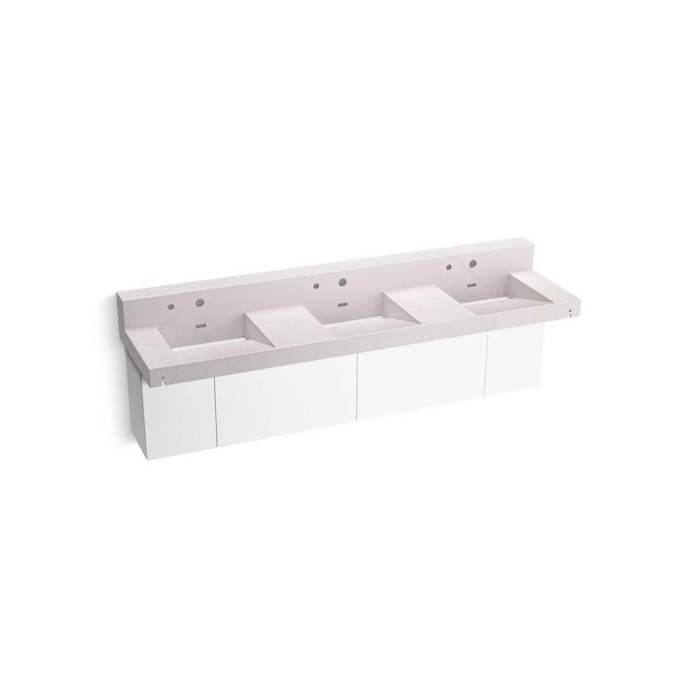 Constellation 90" wall-mount basin lavatory system with backsplash