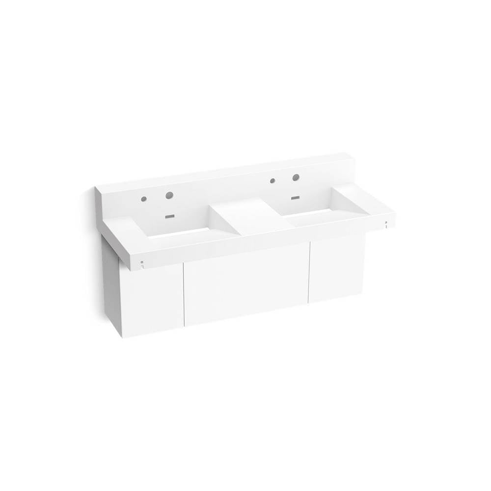 Constellation 60" wall-mount basin lavatory system with backsplash