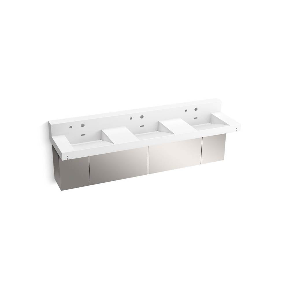 Constellation 90" wall-mount basin lavatory system with backsplash