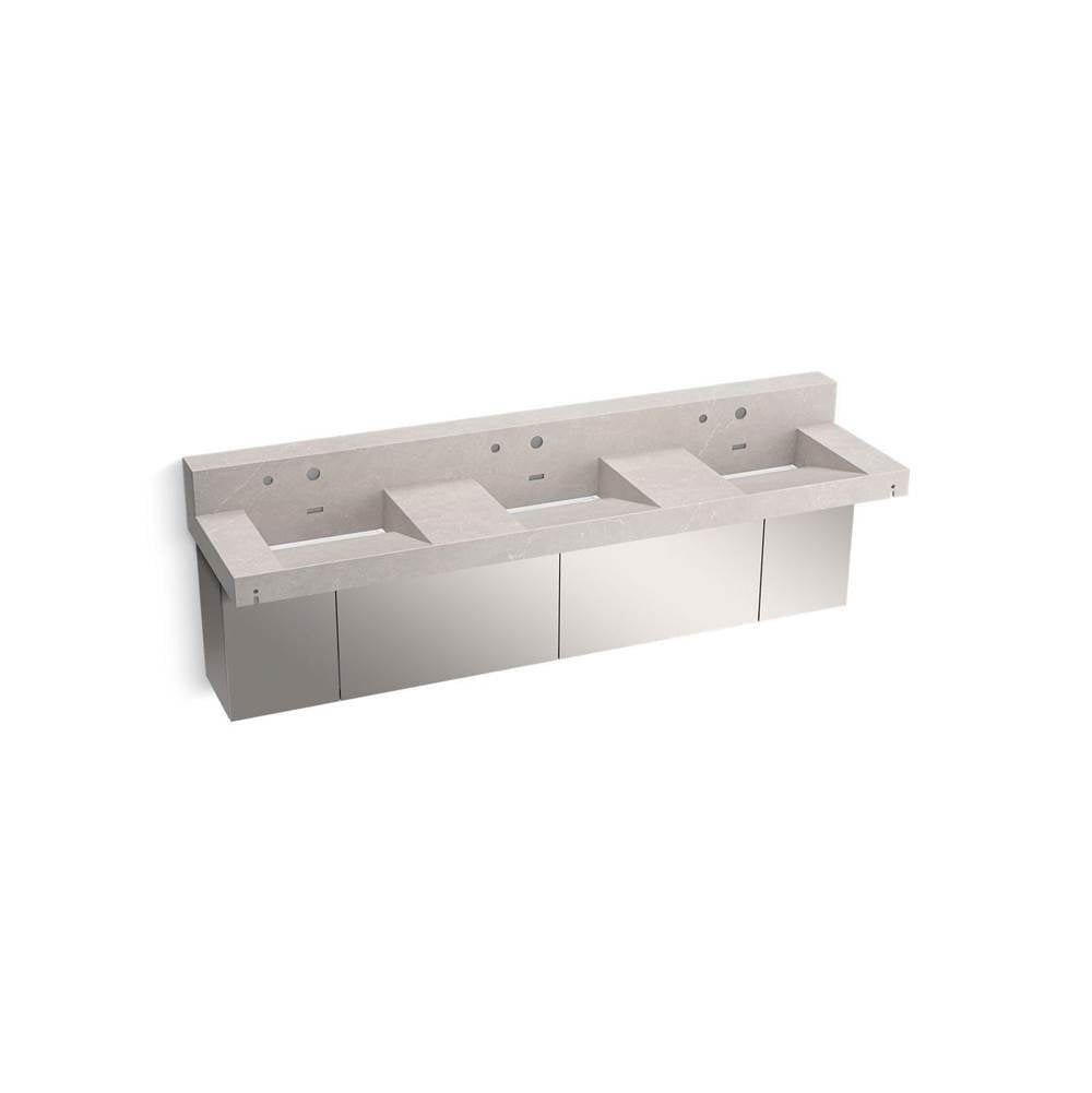 Constellation 90" wall-mount basin lavatory system with backsplash