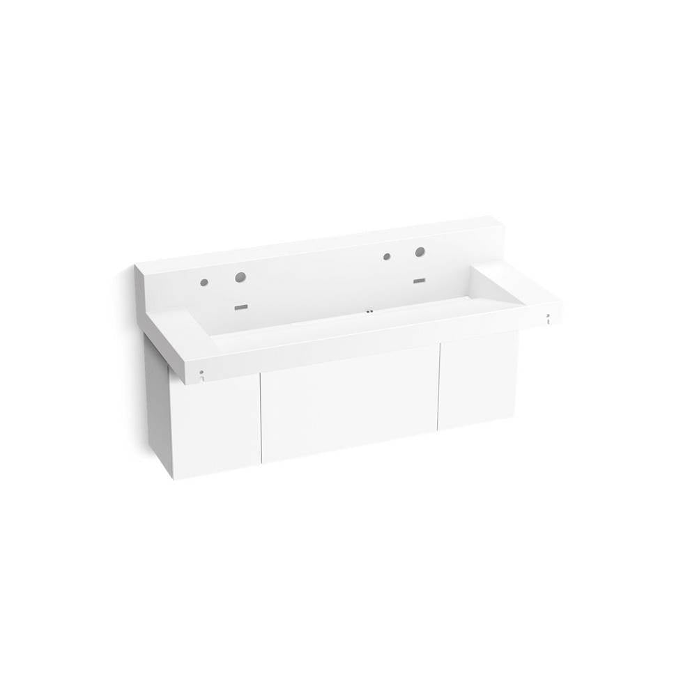 Constellation 60" wall-mount trough lavatory system with backsplash