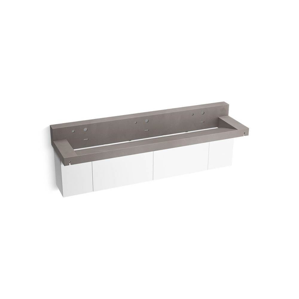 Constellation 90" wall-mount trough lavatory system with backsplash