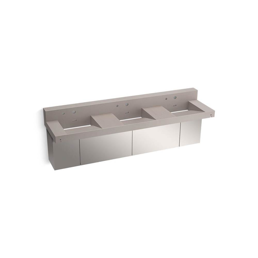 Constellation 90" wall-mount basin lavatory system with backsplash